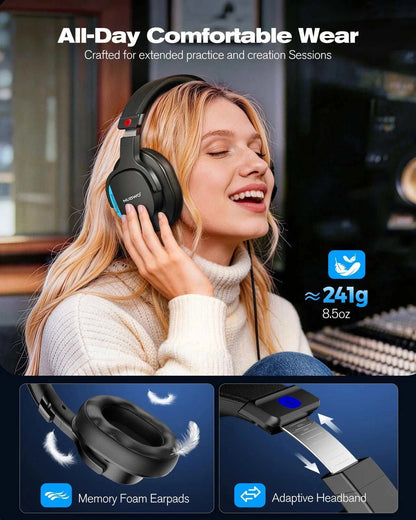 NEW NUBWO HD01 Studio Wired Headphones Hi-Res Over Ear Headphones 180°The Plug