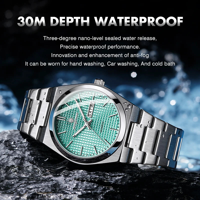 PAAZOMU Men's Luxury Chronograph Watch – Waterproof, Luminous & Date Display