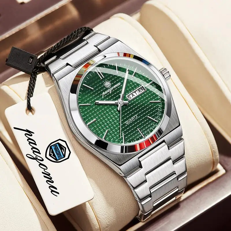 PAAZOMU Men's Luxury Chronograph Watch – Waterproof, Luminous & Date Display