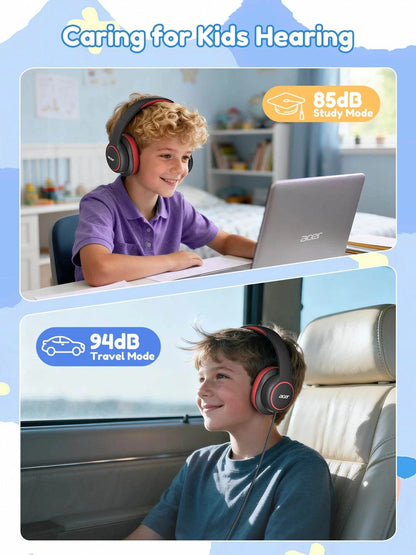 Acer OHR328 Kids Headphones Wired for School Over Ear Design 85/94dB SThe Plug