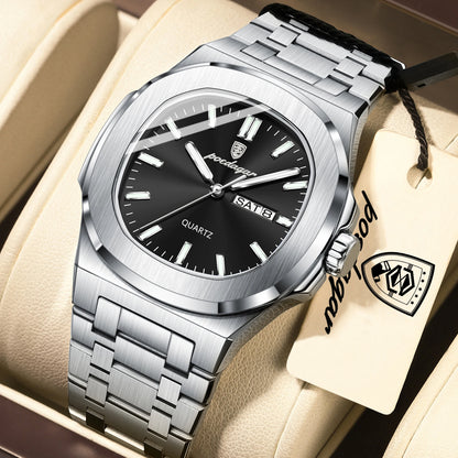 POEDAGAR Men's Luxury Quartz Watch – Waterproof & Luminous