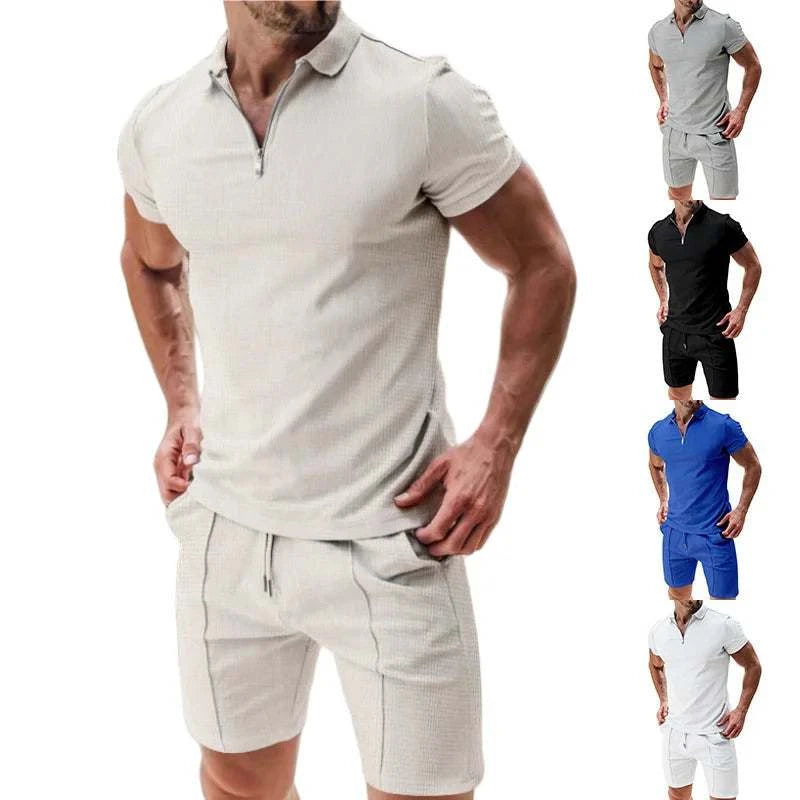 Men's Summer Polo Short‑Sleeve & Shorts Set, Trendy Casual Polo ShirtThe Plug