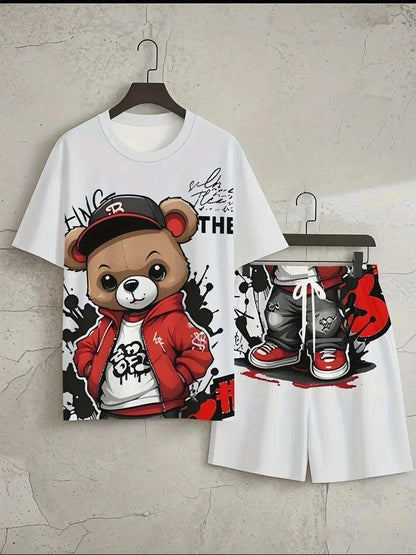 Trendy Men's Graphic teddy bear streetwear outfitThe Plug