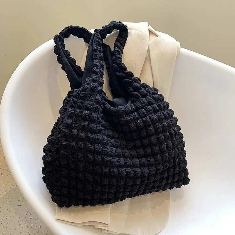 Yogodlns Summer Pleated Cloud Bag Female Candy Color Large Capacity ShThe Plug
