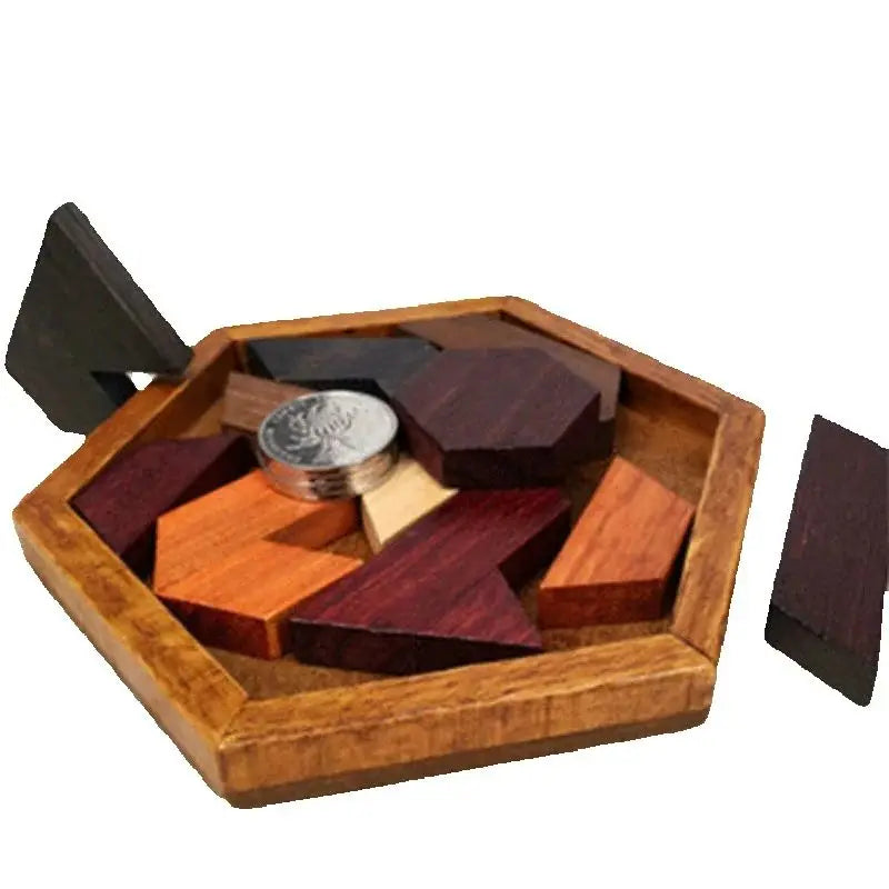 Wooden Geometric Shape Jigsaw Board Puzzles Kids Brain Teaser Non ToxiThe Plug