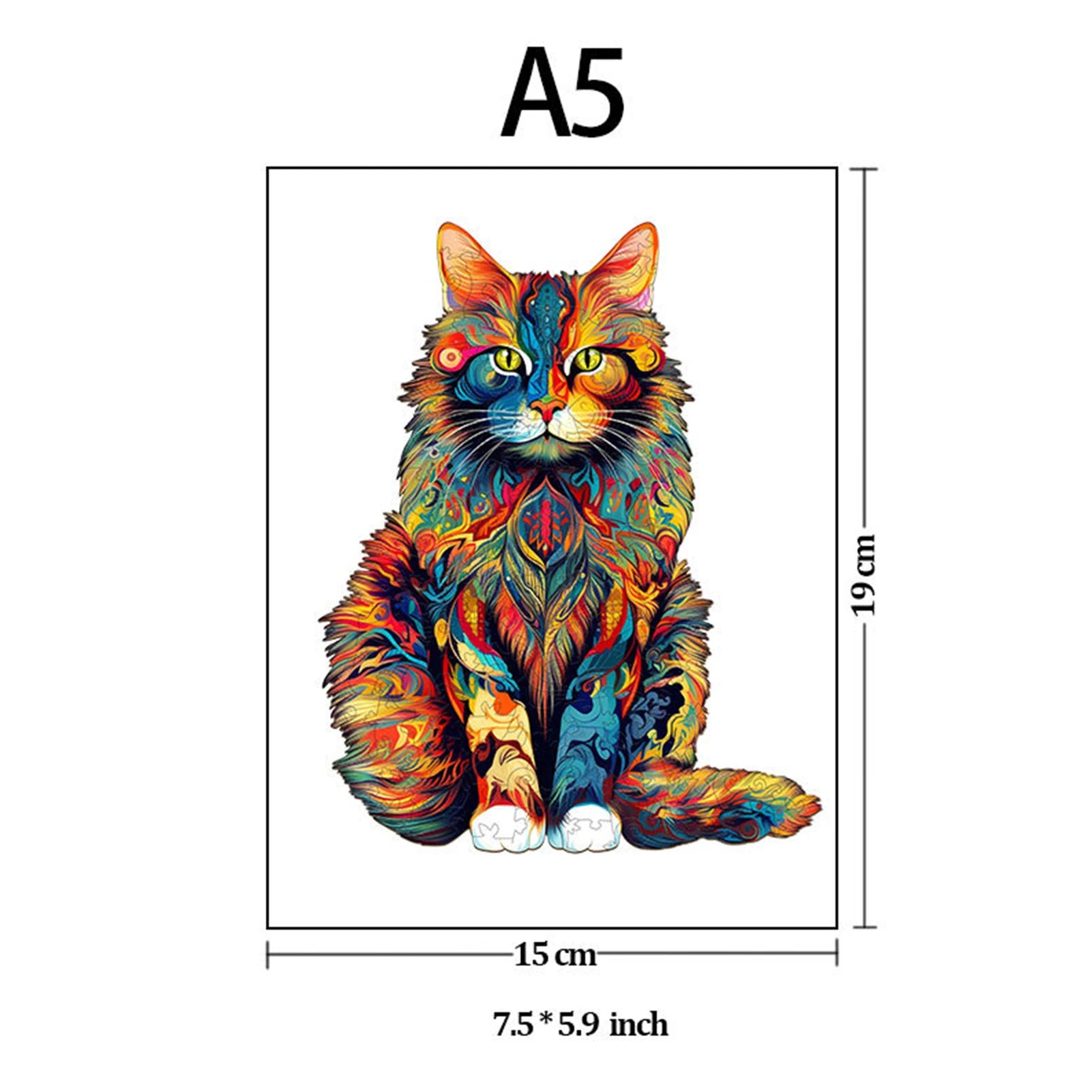 Cat Pattern Wooden Puzzle Animal Shape Wood Puzzles unique Cat Shapes The Plug