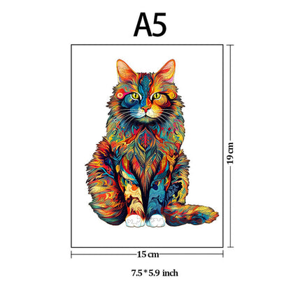 Cat Pattern Wooden Puzzle Animal Shape Wood Puzzles unique Cat Shapes The Plug
