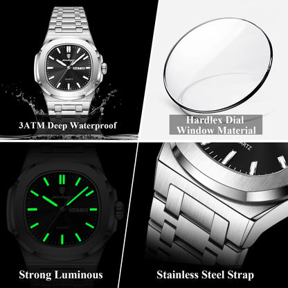 POEDAGAR Men's Luxury Quartz Watch – Waterproof & Luminous