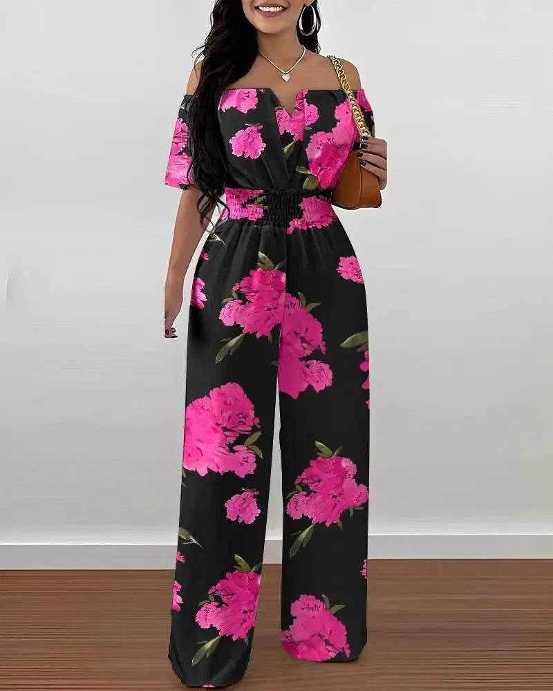 Jumpsuits for Women 2025 Spring Fashion Off Shoulder Casual Plain ShorThe Plug