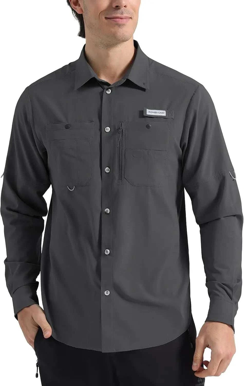Pioneer Camp Men's Sun Protection Fishing Shirts UPF50+ Long Sleeve UVThe Plug