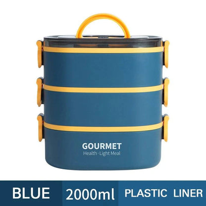 Bento box lunch box, stackable 3-layer food container, leak-proof portThe Plug