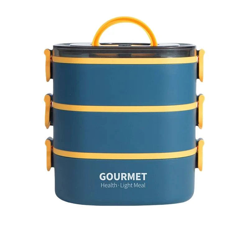 Bento box lunch box, stackable 3-layer food container, leak-proof portThe Plug