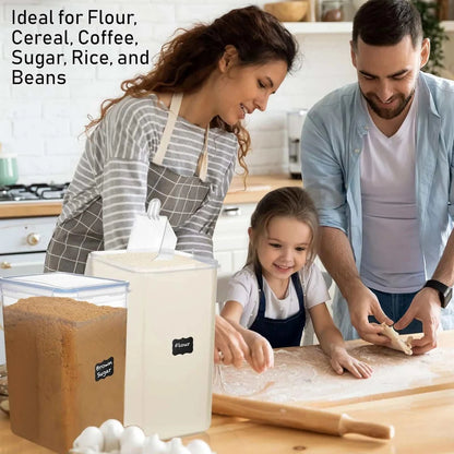 2Pcs Large Airtight Food Storage Containers Pantry 8.7L For Cereal FloThe Plug