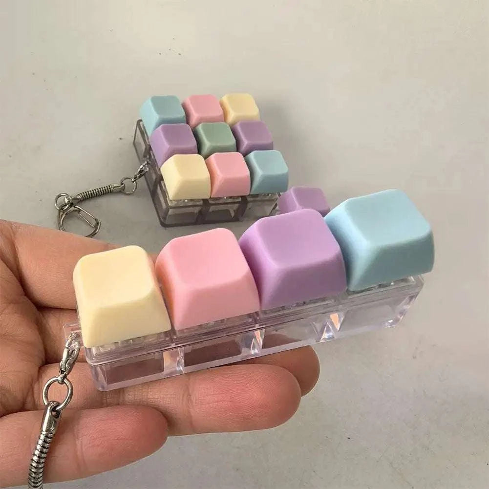 Fidget Decompression 1/4/5/9 Keyboard Key Toy Anti Stress Finger KeyboThe Plug