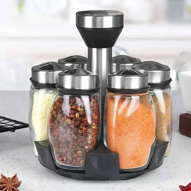 NEW Single Bottle Glass Jar and Spice Jar Set Rack Glass Seasoning SugThe Plug