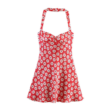 Women Floral Printed Sleeveless Strapless Mini Dresses Summer Female HThe Plug