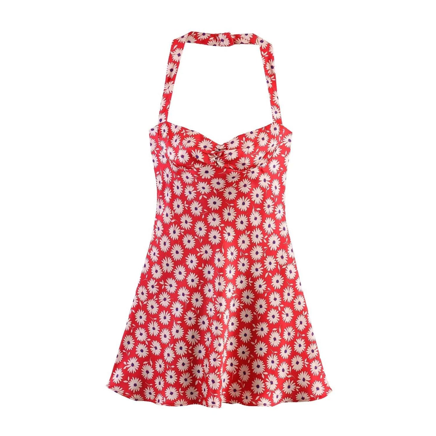 Women Floral Printed Sleeveless Strapless Mini Dresses Summer Female HThe Plug