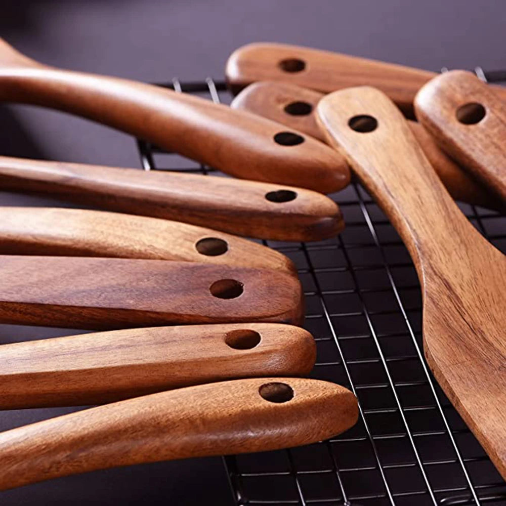 Kitchen Sets Wooden Kitchen Utensils Cooking Wooden Spoons Wooden Spoons Soup Utensils Kitchen Cooking Sets Cooking Gifts1-10PC