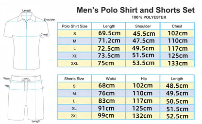 Men's Summer Polo Short‑Sleeve & Shorts Set, Trendy Casual Polo ShirtThe Plug