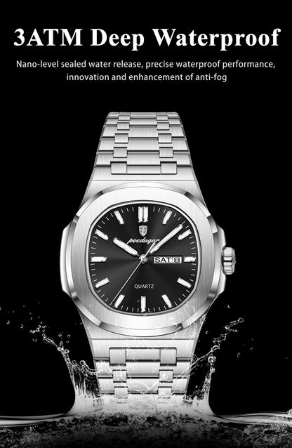POEDAGAR Men's Luxury Quartz Watch – Waterproof & Luminous