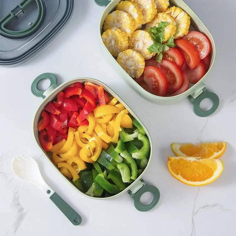 Bento box lunch box, stackable 3-layer food container, leak-proof portThe Plug
