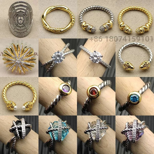 2025 Christmas New DY Colored Crystal Ring Trendsetting DY Ring PerfecThe Plug
