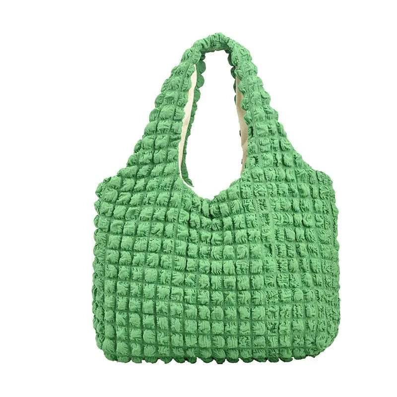 Yogodlns Summer Pleated Cloud Bag Female Candy Color Large Capacity ShThe Plug