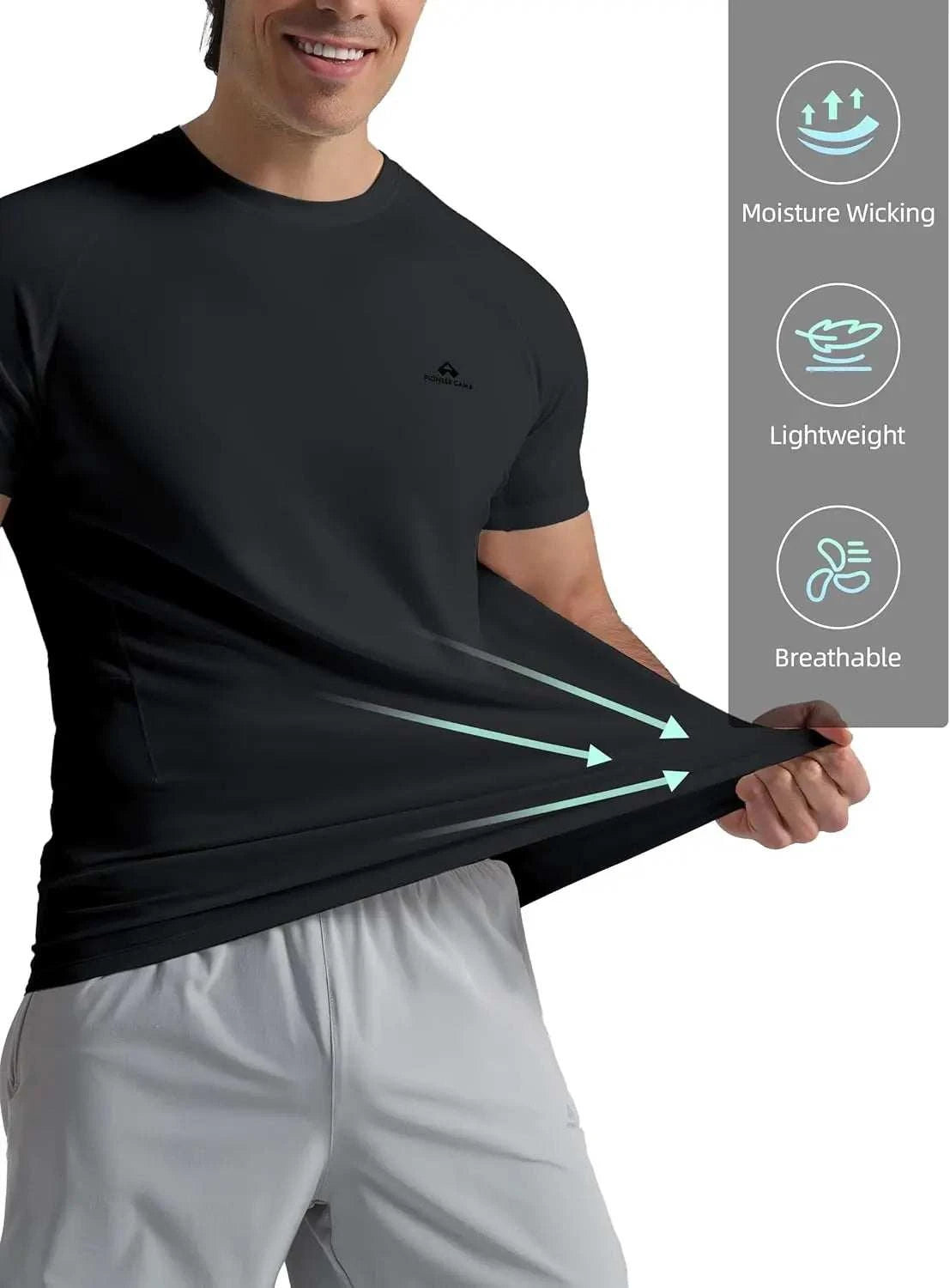 Pioneer Camp Mens Moisture Wicking Running Workout Shirt Performance AThe Plug