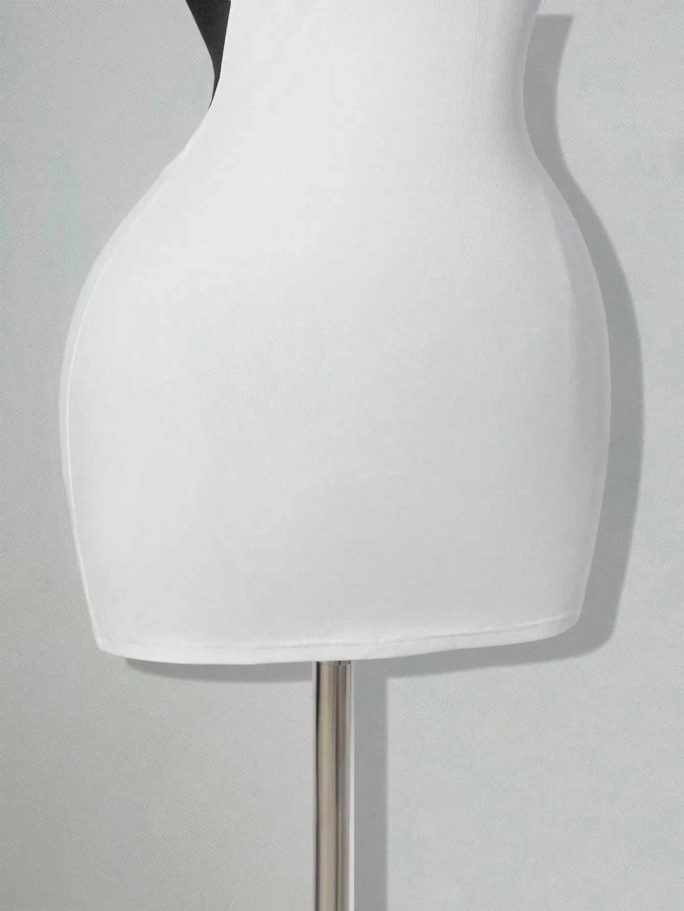 White Bodycon Mini Dress with Criss-Cross Backless DesignThe Plug