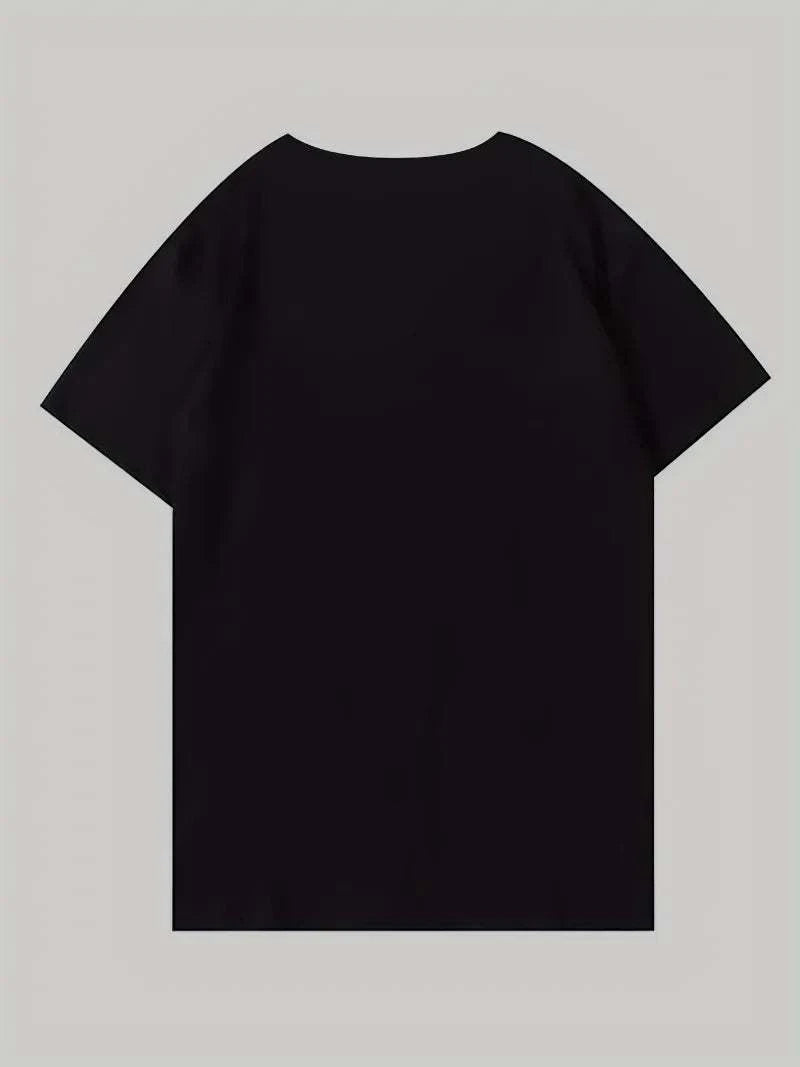 Graphic Print T-shirt, Short Sleeve Crew Neck Casual Top For Summer & The Plug