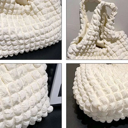 Yogodlns Summer Pleated Cloud Bag Female Candy Color Large Capacity ShThe Plug