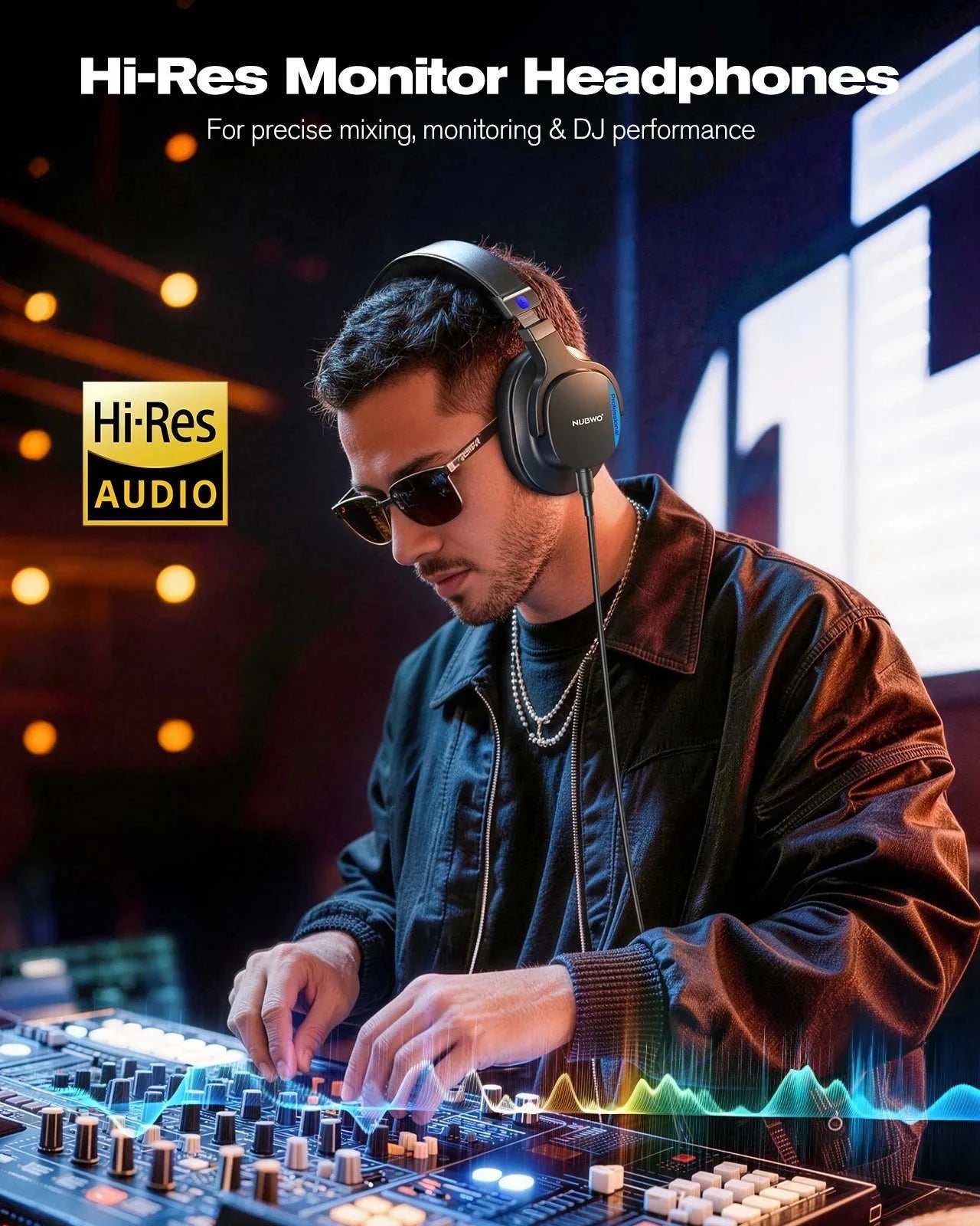 NEW NUBWO HD01 Studio Wired Headphones Hi-Res Over Ear Headphones 180°The Plug