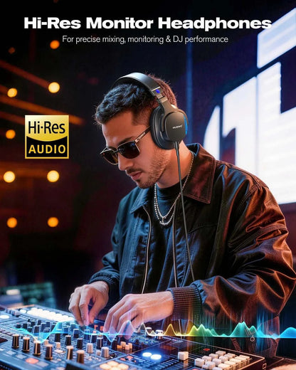 NEW NUBWO HD01 Studio Wired Headphones Hi-Res Over Ear Headphones 180°The Plug