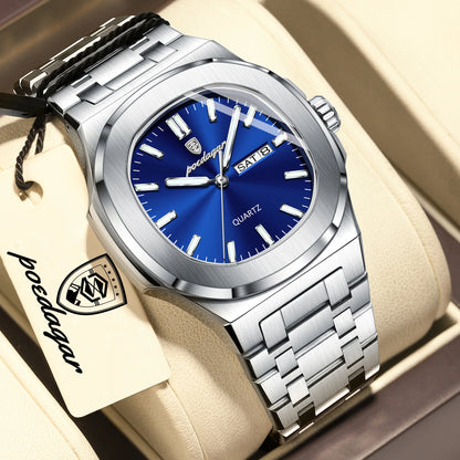 POEDAGAR Men's Luxury Quartz Watch – Waterproof & Luminous