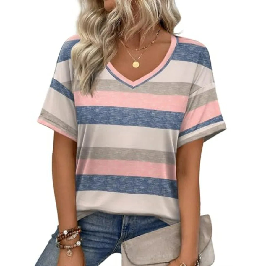 Zeagoo Womens Summer Tops Short Sleeve Casual Shirts Floral Tee TrendyThe Plug