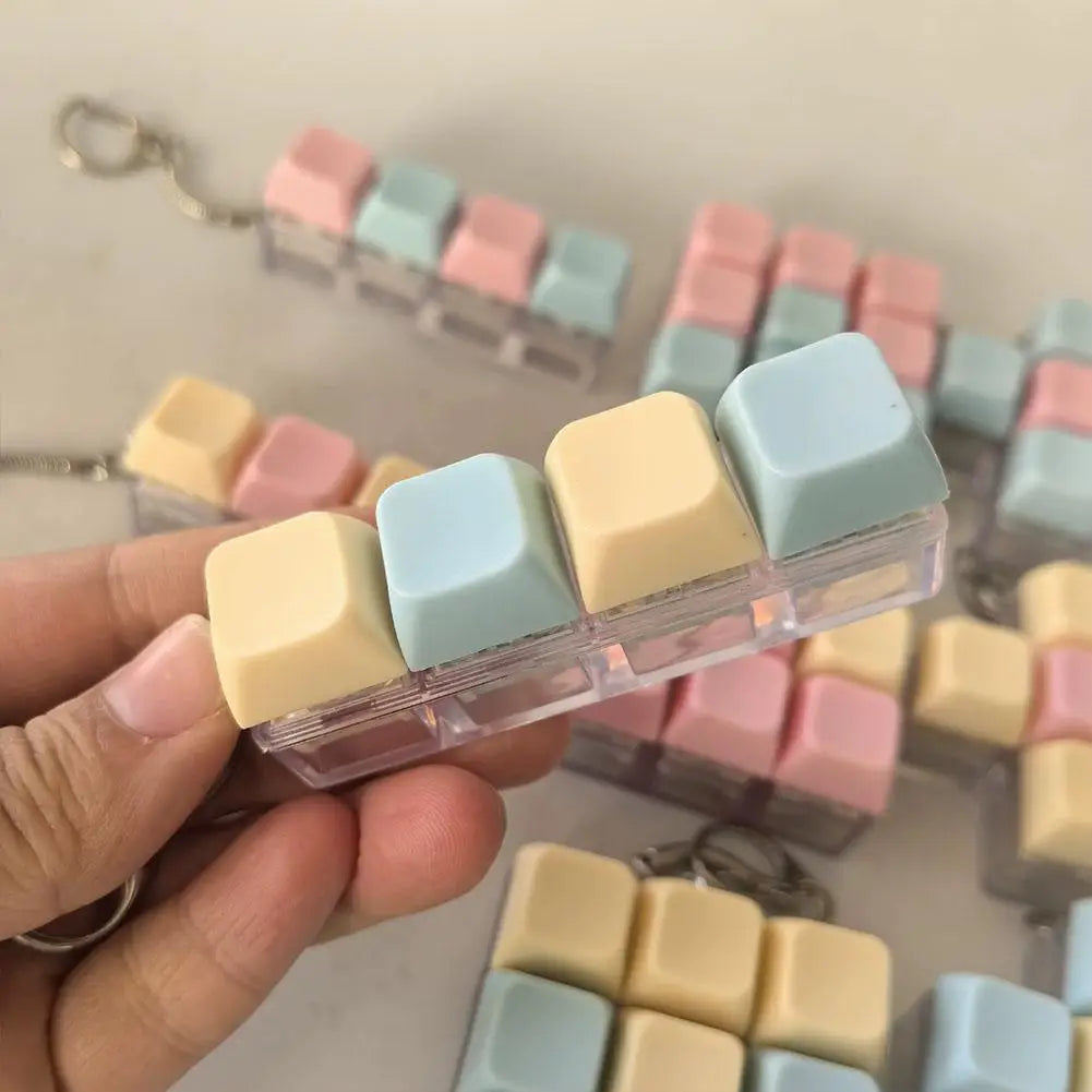 Fidget Decompression 1/4/5/9 Keyboard Key Toy Anti Stress Finger Keyboard Games For Adults Antistress Toys Boys Girls Keychain