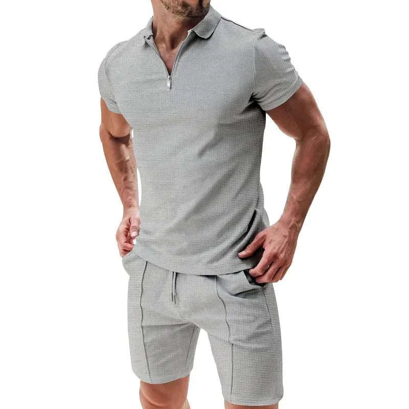 Men's Summer Polo Short‑Sleeve & Shorts Set, Trendy Casual Polo ShirtThe Plug