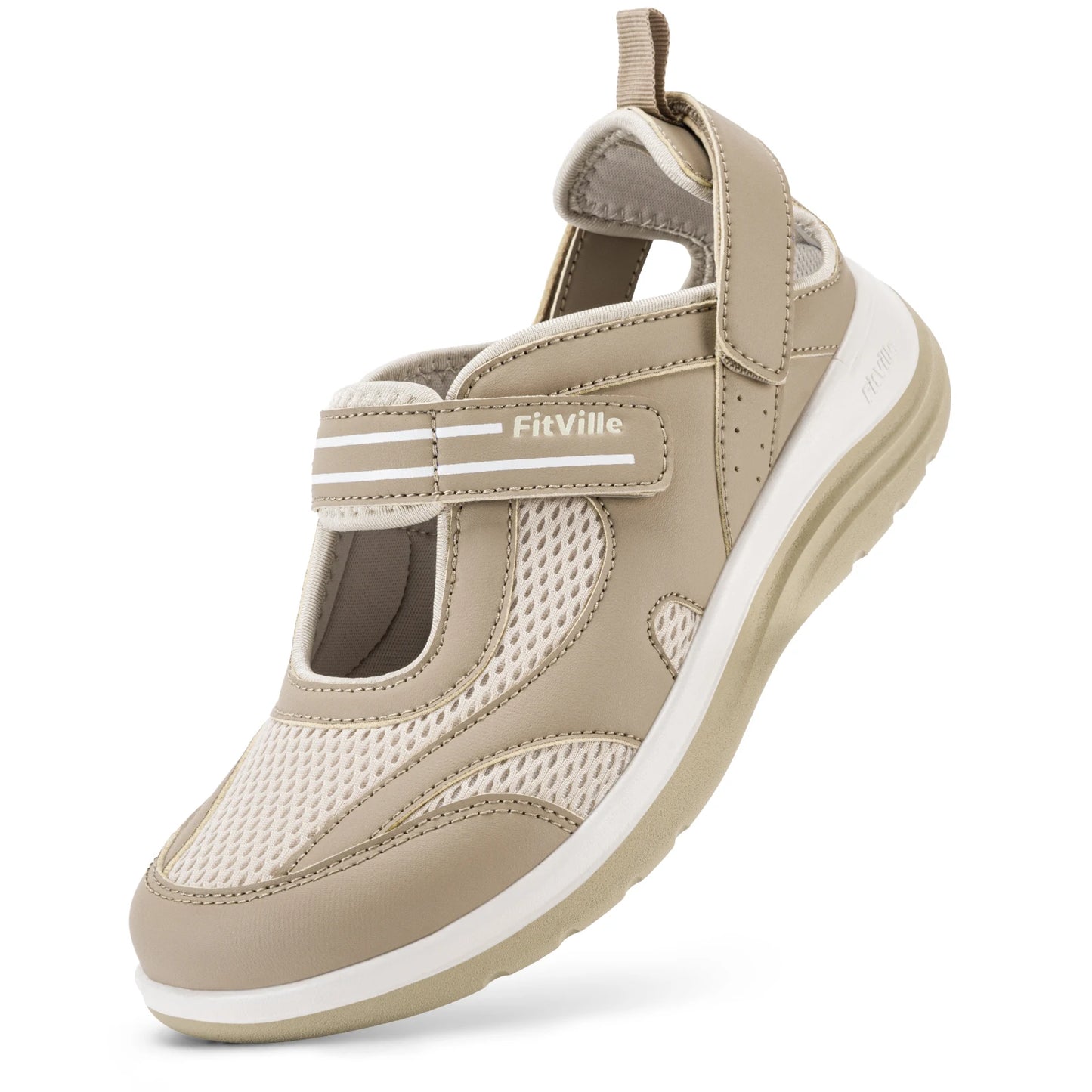 Fitville Women's Sandals Mary Jane Casual Shoes Widened Toe For SwolleThe Plug