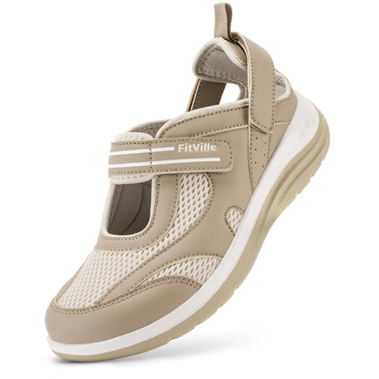 Fitville Women's Sandals Mary Jane Casual Shoes Widened Toe For SwolleThe Plug