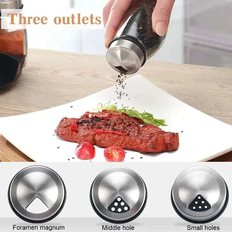 NEW Single Bottle Glass Jar and Spice Jar Set Rack Glass Seasoning SugThe Plug