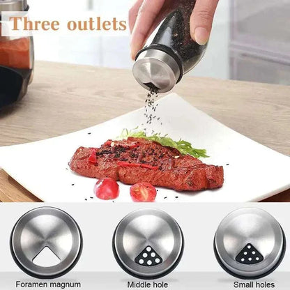 NEW Single Bottle Glass Jar and Spice Jar Set Rack Glass Seasoning SugThe Plug
