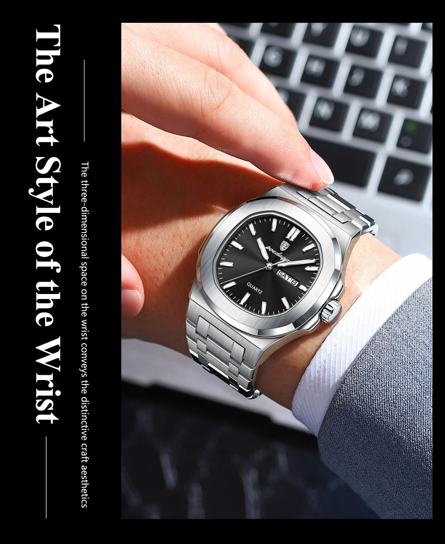POEDAGAR Men's Luxury Quartz Watch – Waterproof & Luminous