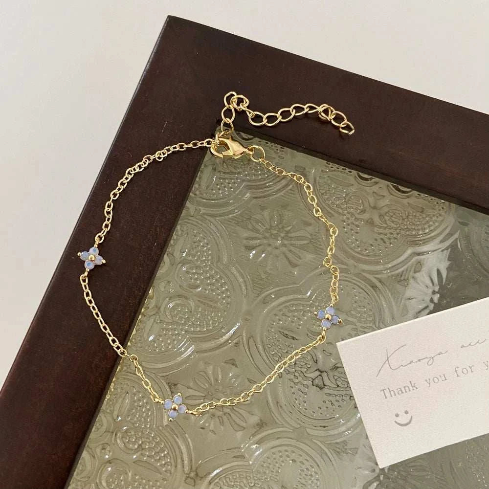 New Stainless Steel Zircon Necklaces for Women 18K Gold Plated Four LeThe Plug