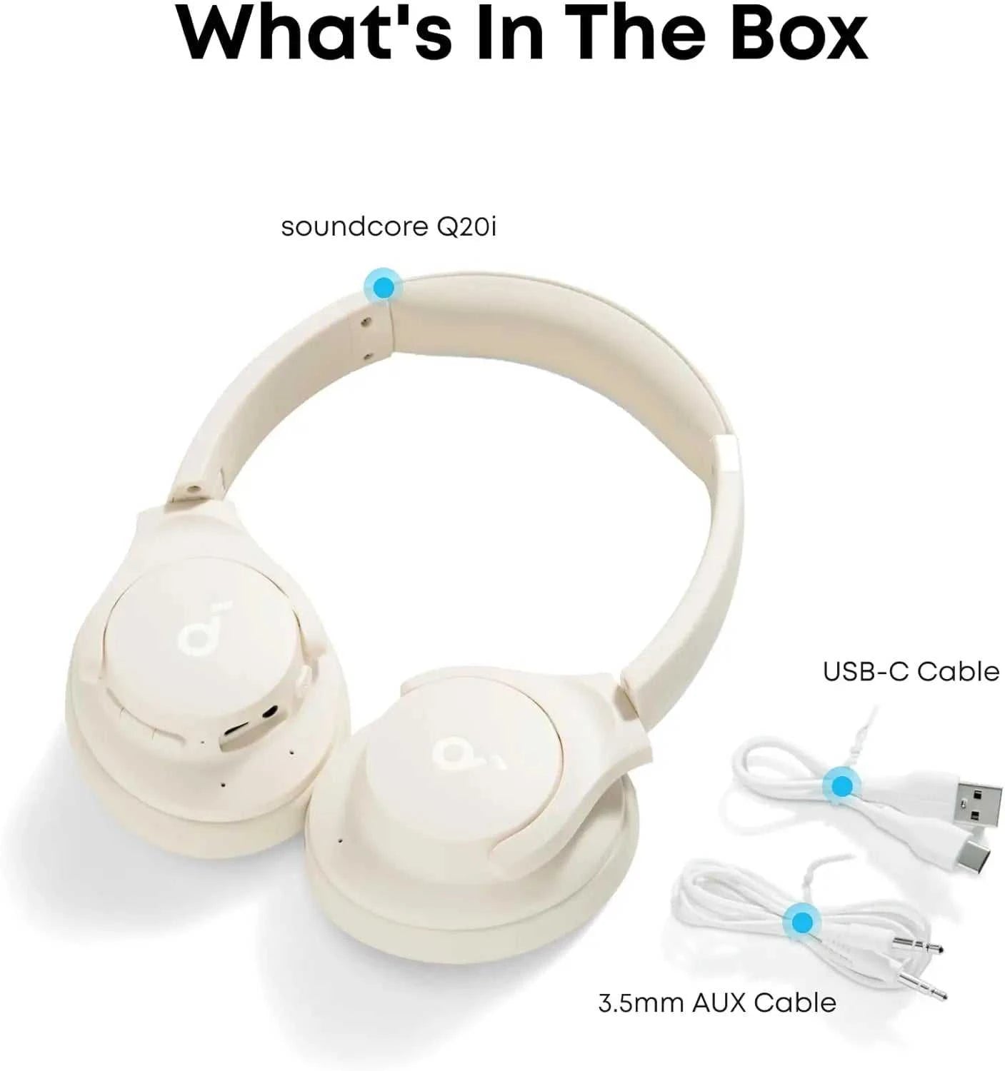 Soundcore by Anker Q20i Hybrid Active Noise Cancelling Headphones, WirThe Plug