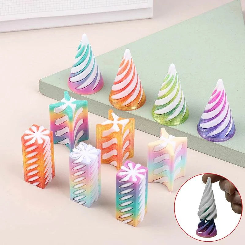 1 Piece Spiral Cone Decompression Toy 3D Printed Pyramid Impossible PaThe Plug