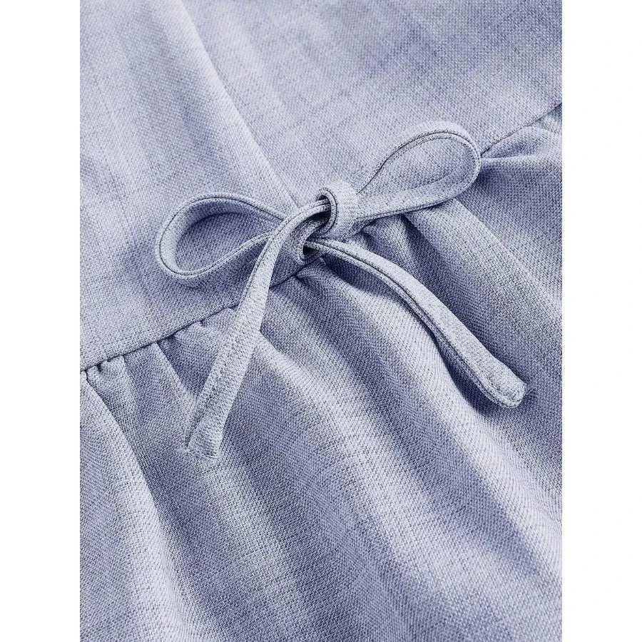 【New style】 MOD Button and Bow Decor Women Short Dress, Summer DressThe Plug