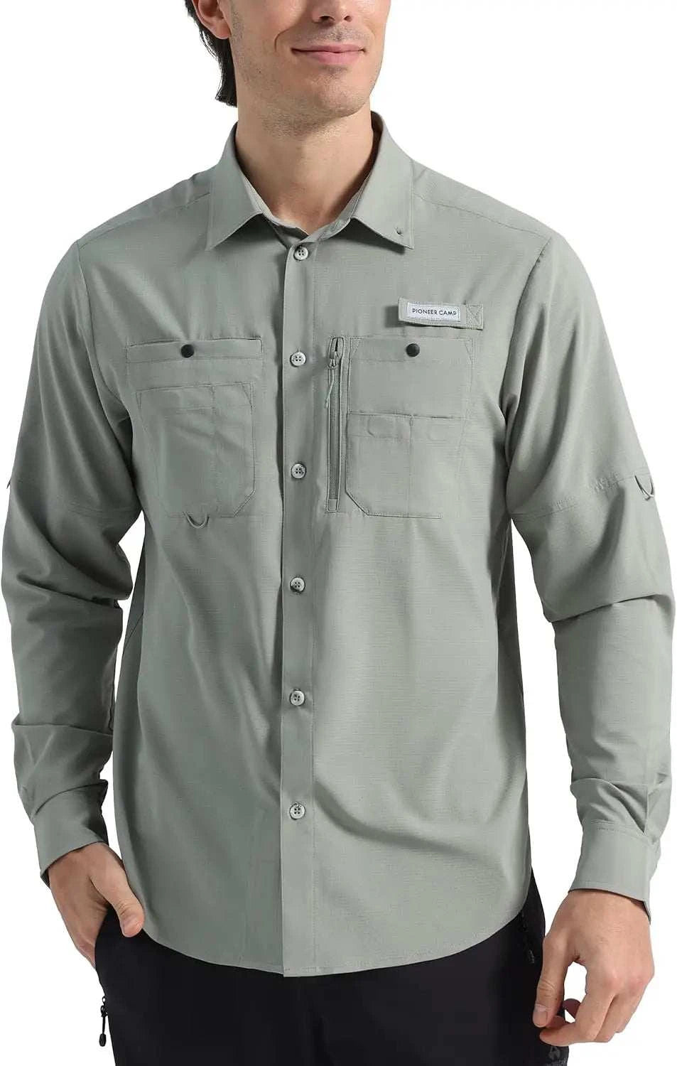 Pioneer Camp Men's Sun Protection Fishing Shirts UPF50+ Long Sleeve UVThe Plug