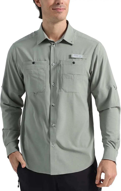 Pioneer Camp Men's Sun Protection Fishing Shirts UPF50+ Long Sleeve UVThe Plug