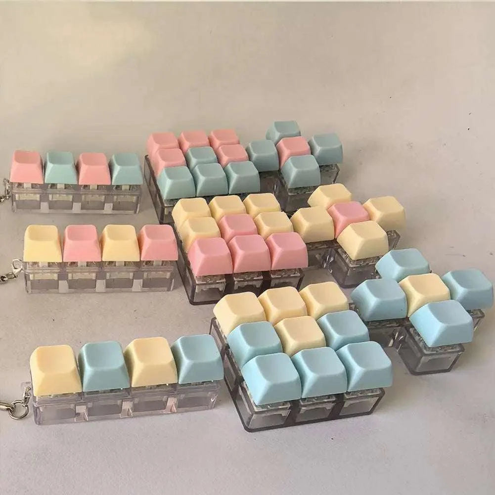 Fidget Decompression 1/4/5/9 Keyboard Key Toy Anti Stress Finger KeyboThe Plug