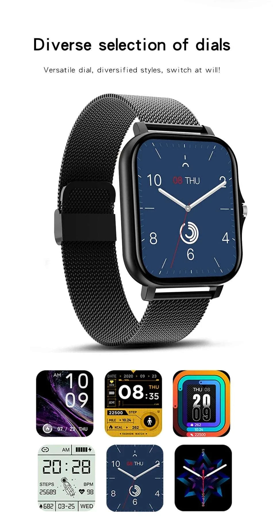 Smart Watch For Android IOS Watches 1.83inch HD Display Bluetooth CallThe Plug